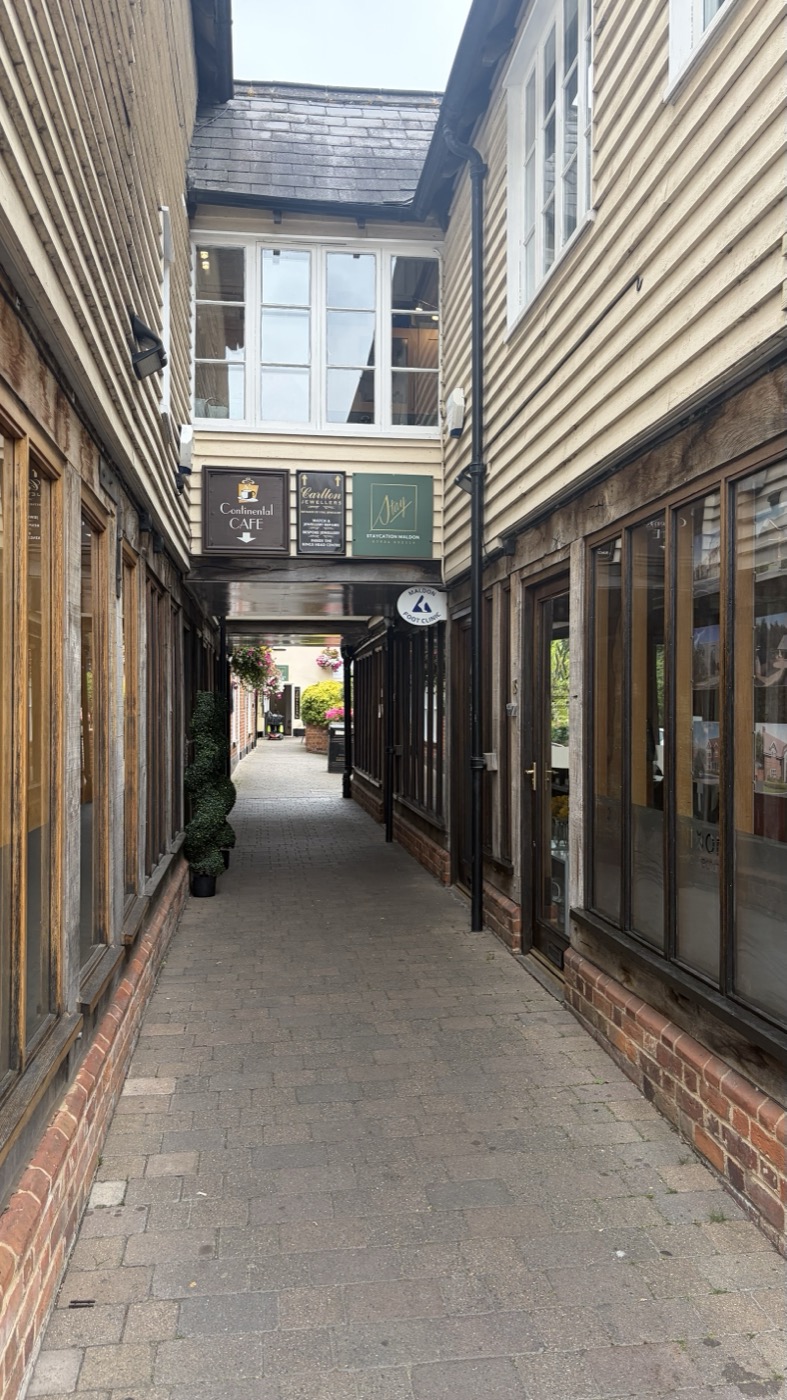 Covered walkway leading to Maldon Foot Clinic